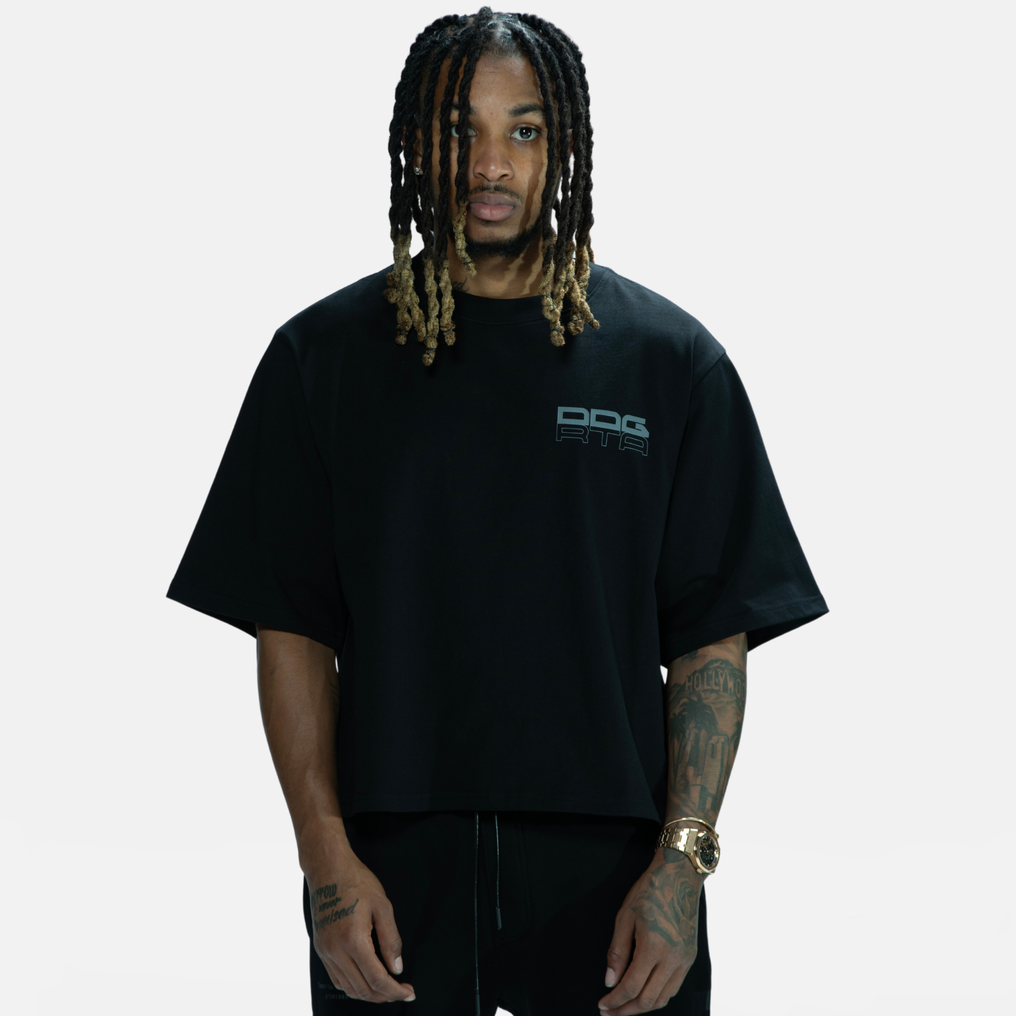 RTA x DDG Austin Black Grid T-Shirt