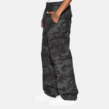 Ksubi Black Camo Fugitive Cargo Pants