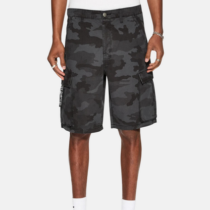 Ksubi Fugitive Cargo Black Camo Shorts