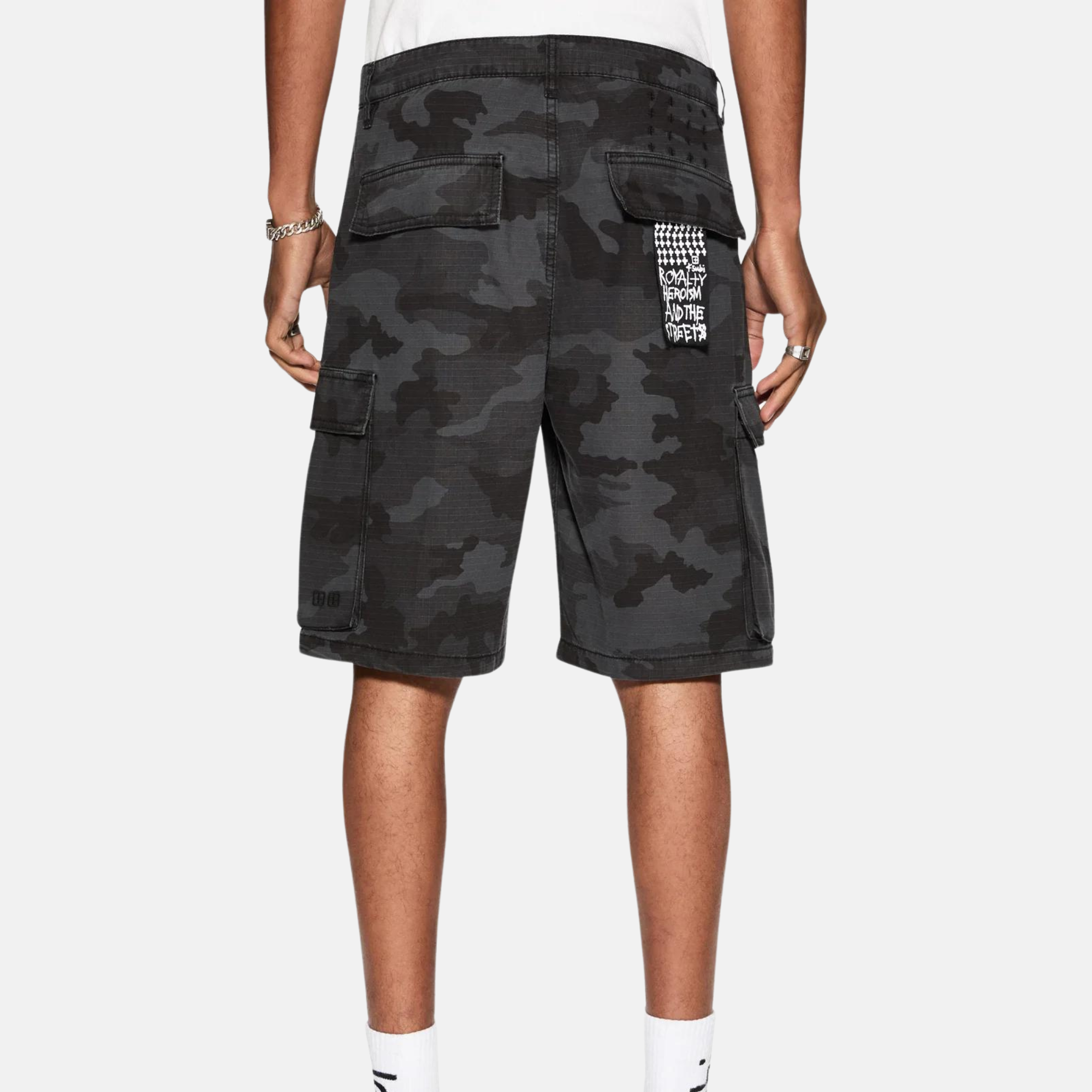 Ksubi Fugitive Cargo Black Camo Shorts