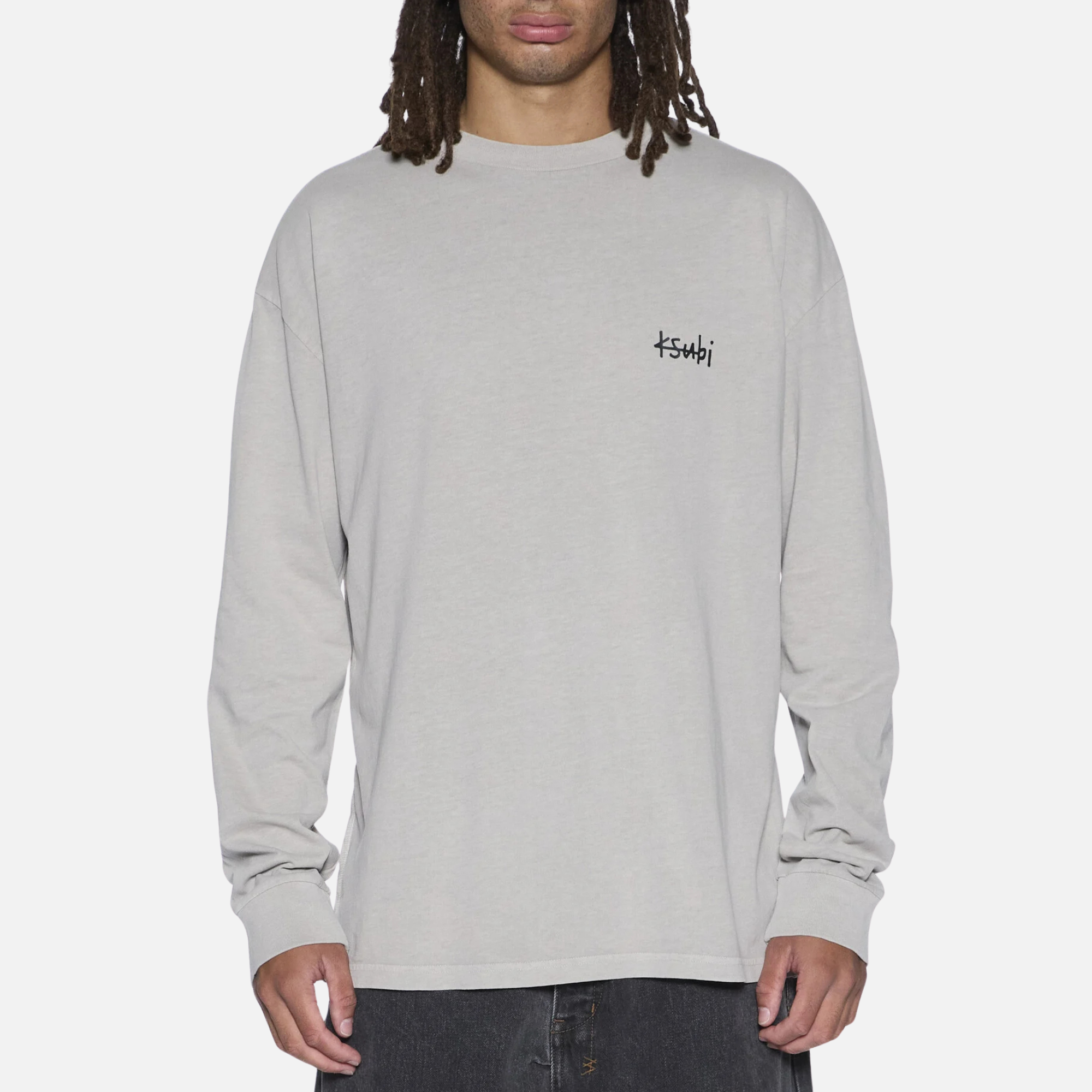 Ksubi Dust Grey All Day Biggie Long Sleeve T-Shirt