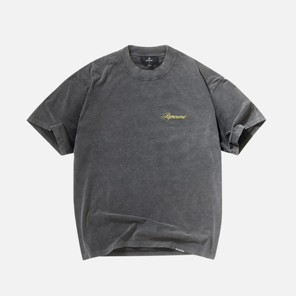 Represent Vintage Grey Script Logo T-Shirt