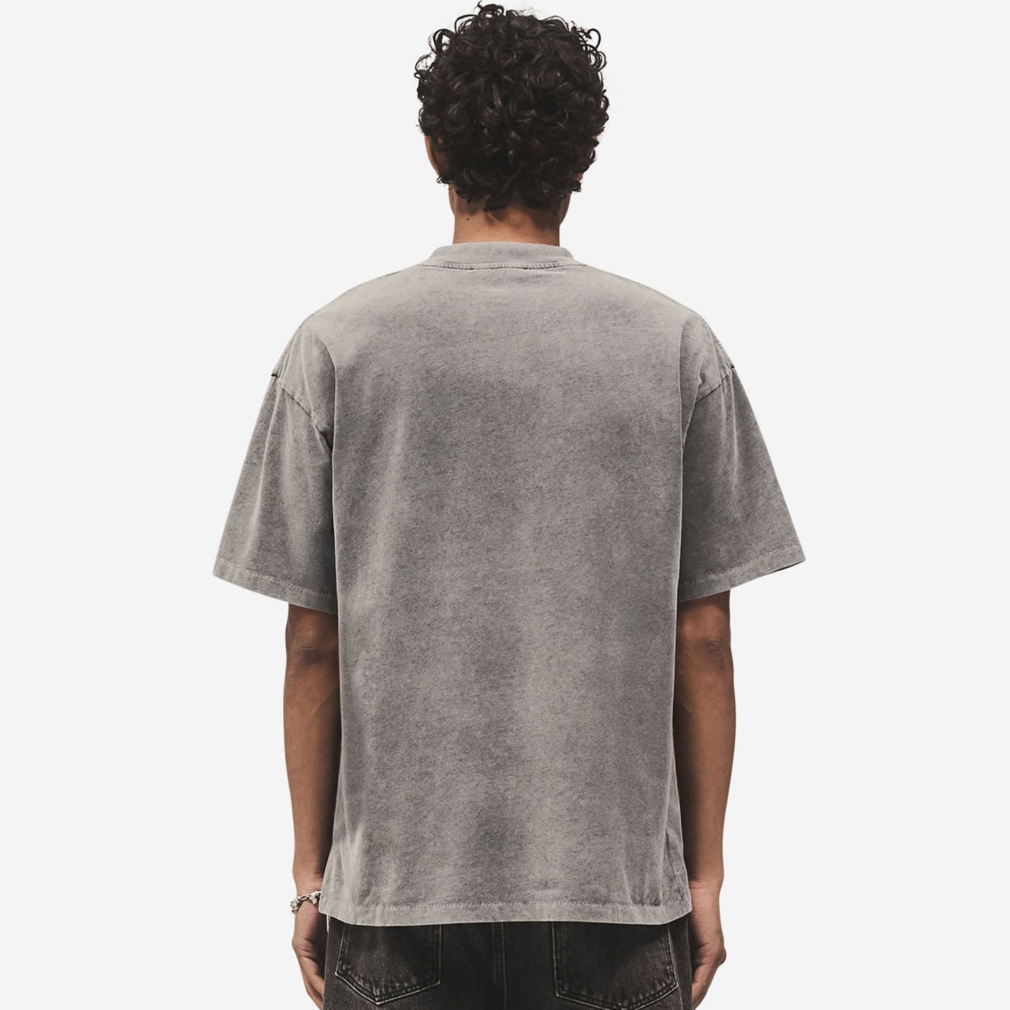 Represent Vintage Grey Script Logo T-Shirt