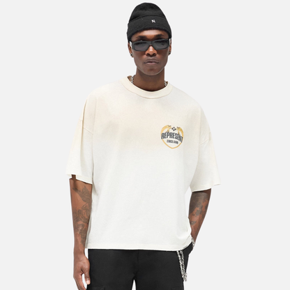 Represent Washed Ecru Angel Border T-Shirt