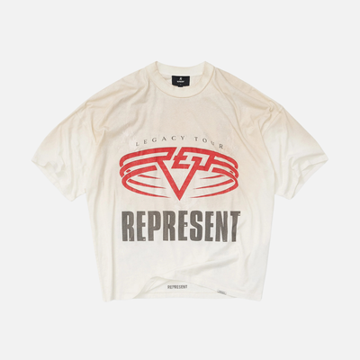 Represent Wahed Ecru Living Legend Legacy Reversible T-Shirt