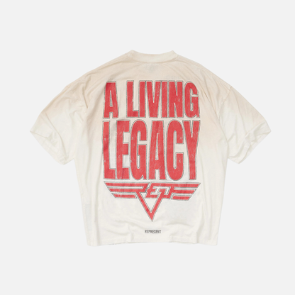 Represent Wahed Ecru Living Legend Legacy Reversible T-Shirt