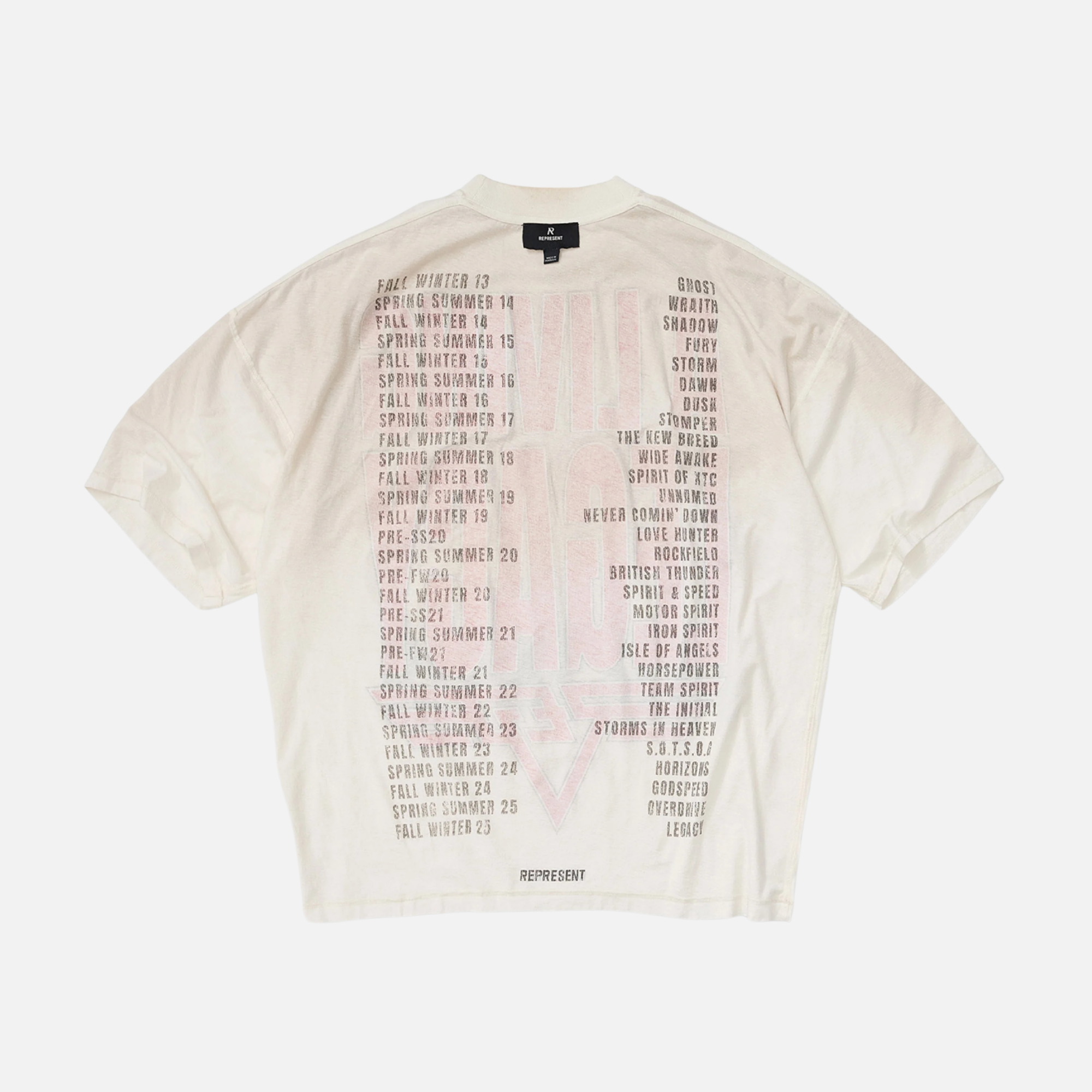 Represent Wahed Ecru Living Legend Legacy Reversible T-Shirt