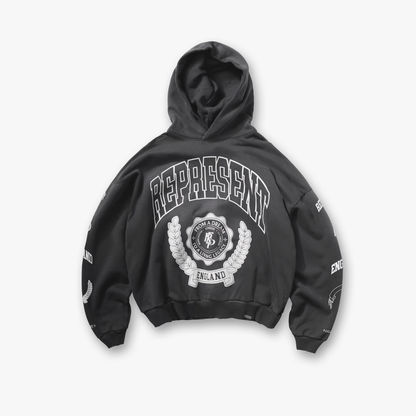 Represent Stained Black Legacy Crest Hoodie