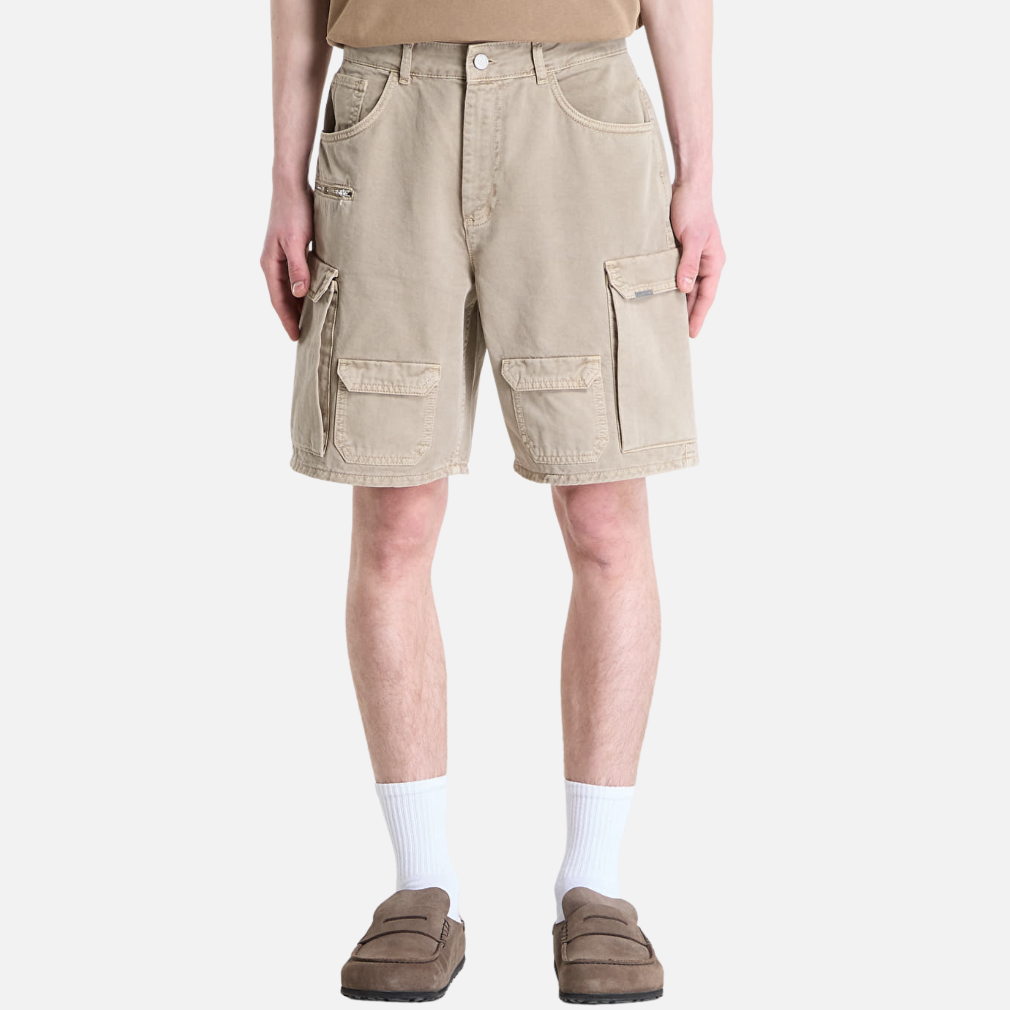 Represent Loaded Beige Cargo Shorts