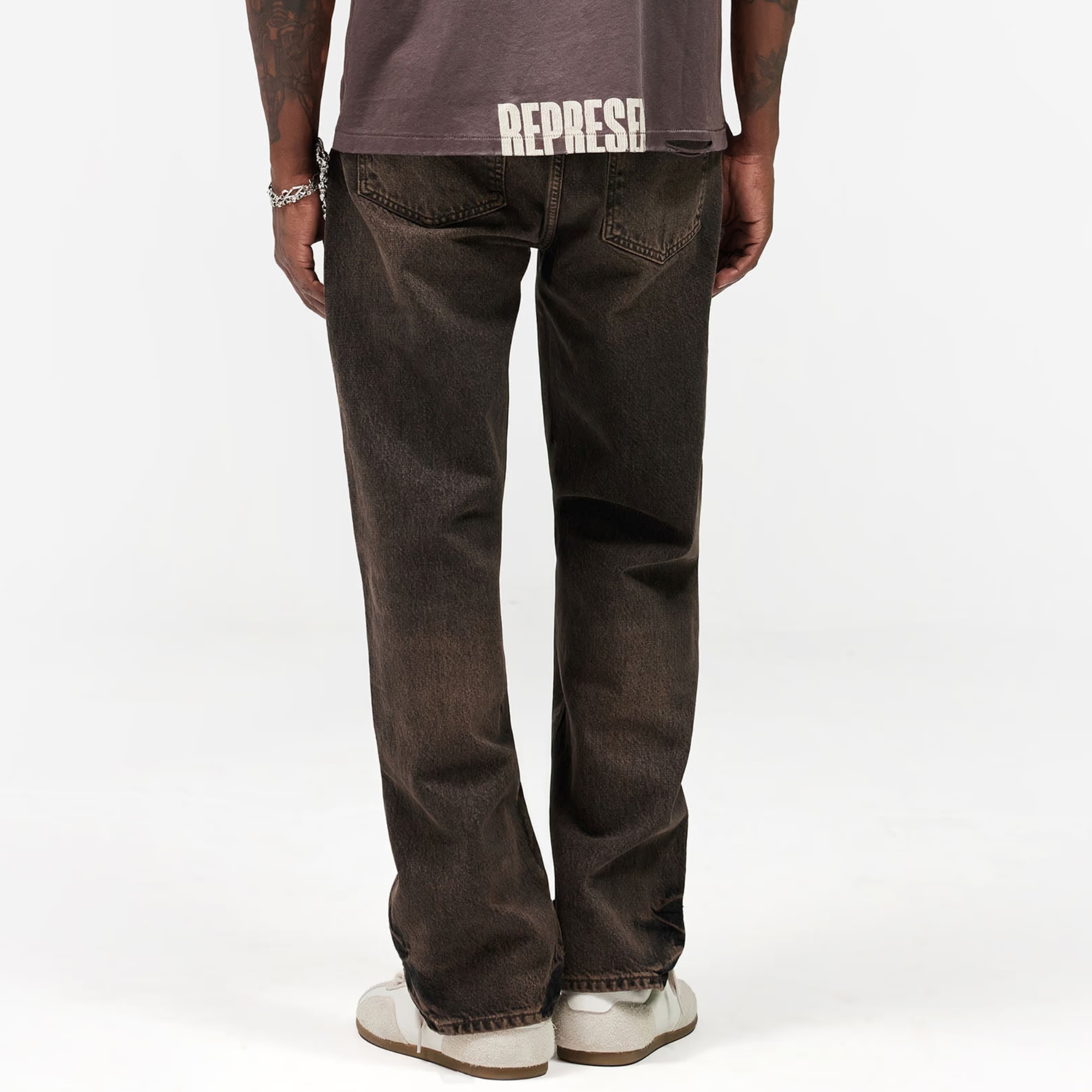 Represent R2 Straight Leg Bark Denim Jeans