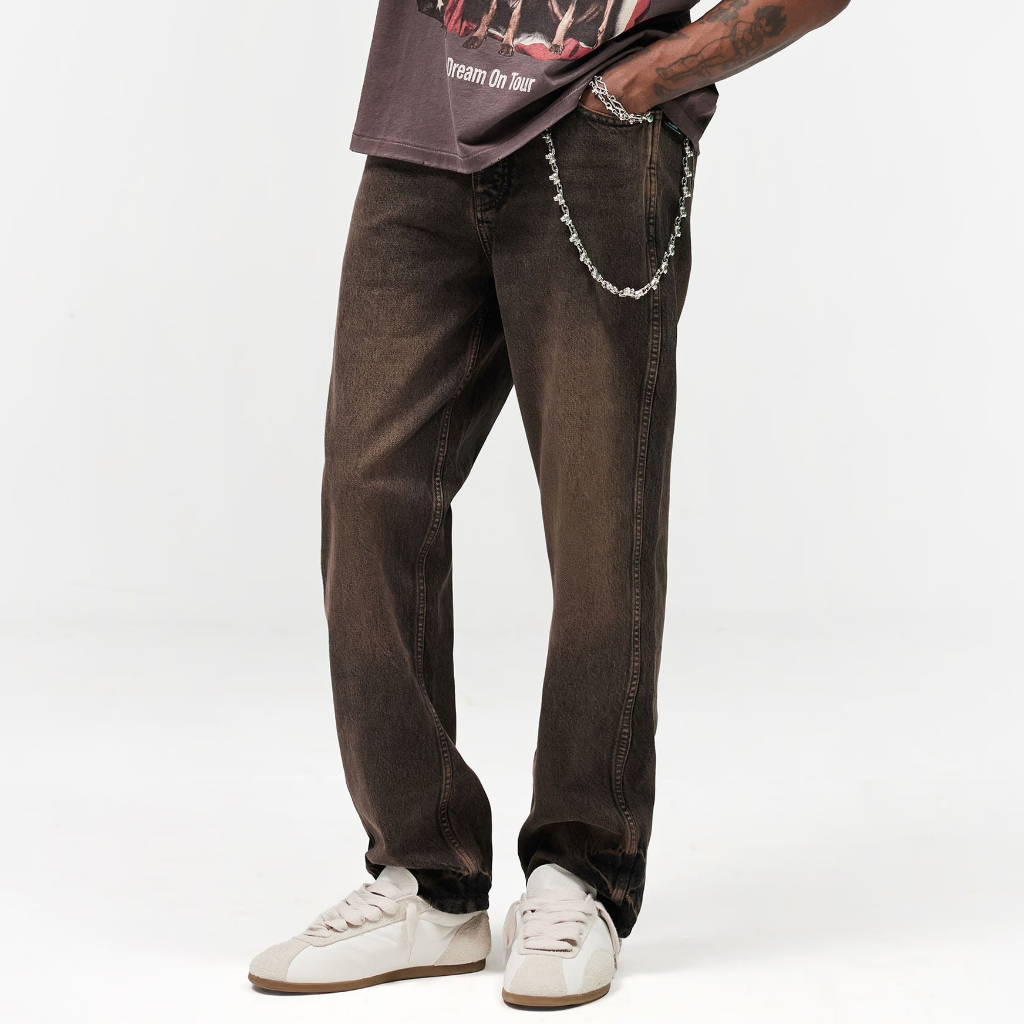 Represent R2 Straight Leg Bark Denim Jeans