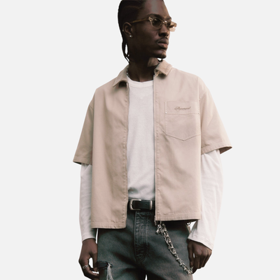 Represent Khaki Ramona Zipped Shirt