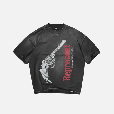 Represent Loaded With Love Black Wash T-Shirt