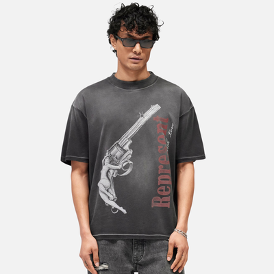 Represent Loaded With Love Black Wash T-Shirt