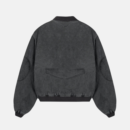 Represent Stained Black Inset Sleeve Bomber Jacket