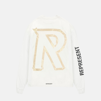 Represent White Masking Tape Initials LS T-Shirt