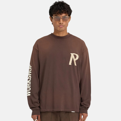 Represent Cedar Brown Masking Tape Initials LS T-Shirt