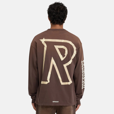 Represent Cedar Brown Masking Tape Initials LS T-Shirt