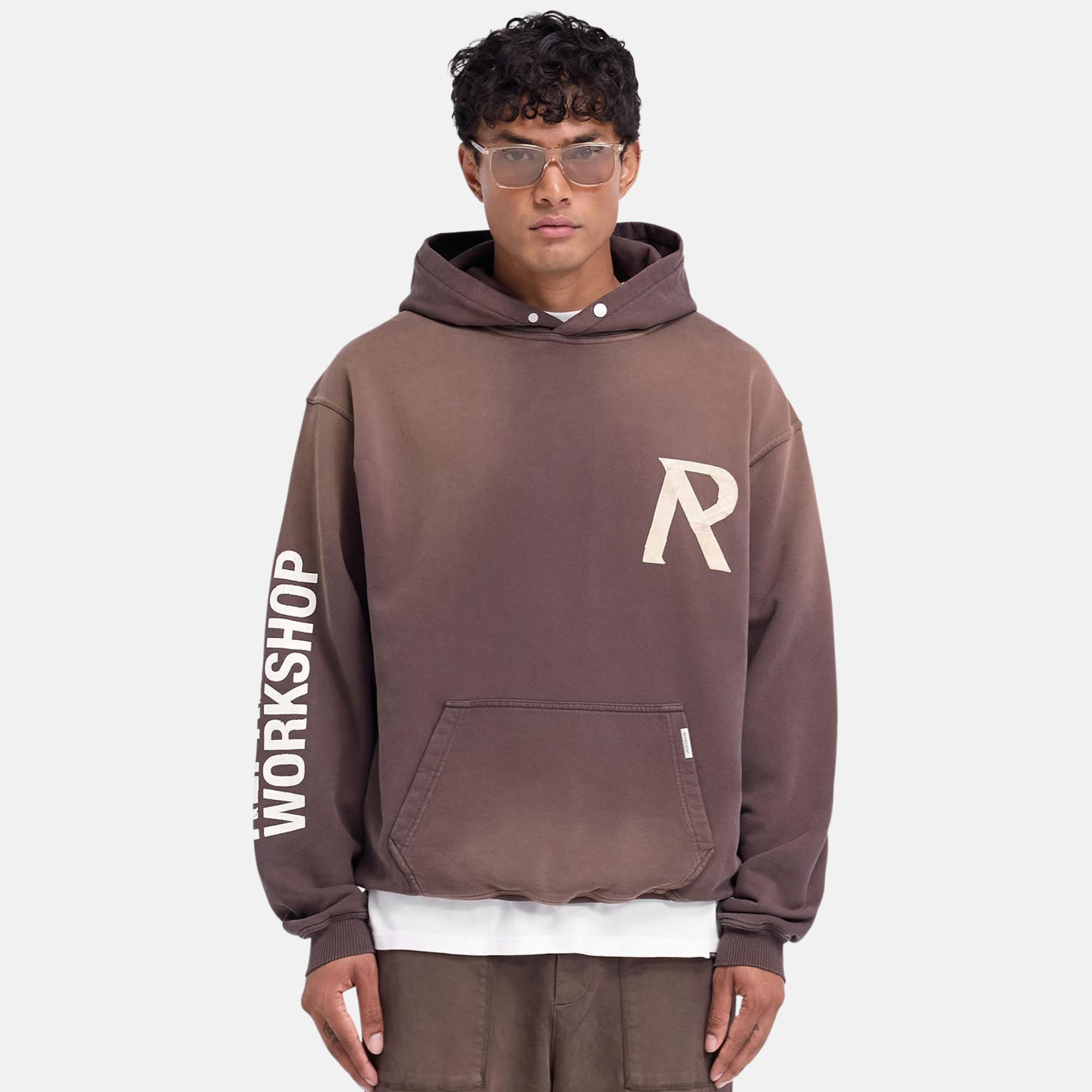 Represent Cedar Brown Masking Tape Initial Hoodie