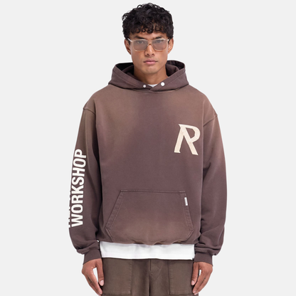 Represent Cedar Brown Masking Tape Initial Hoodie