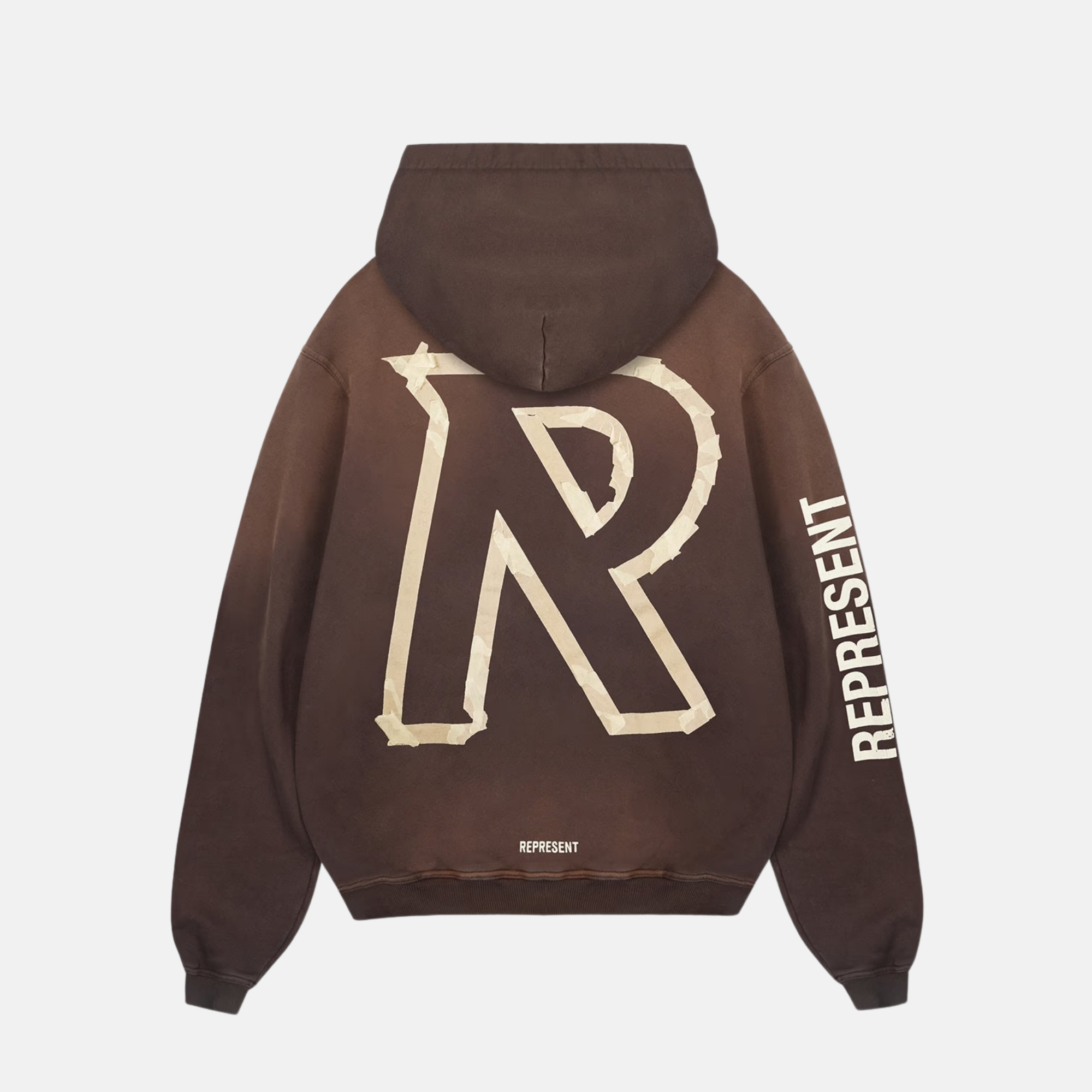 Represent Cedar Brown Masking Tape Initial Zip Hoodie