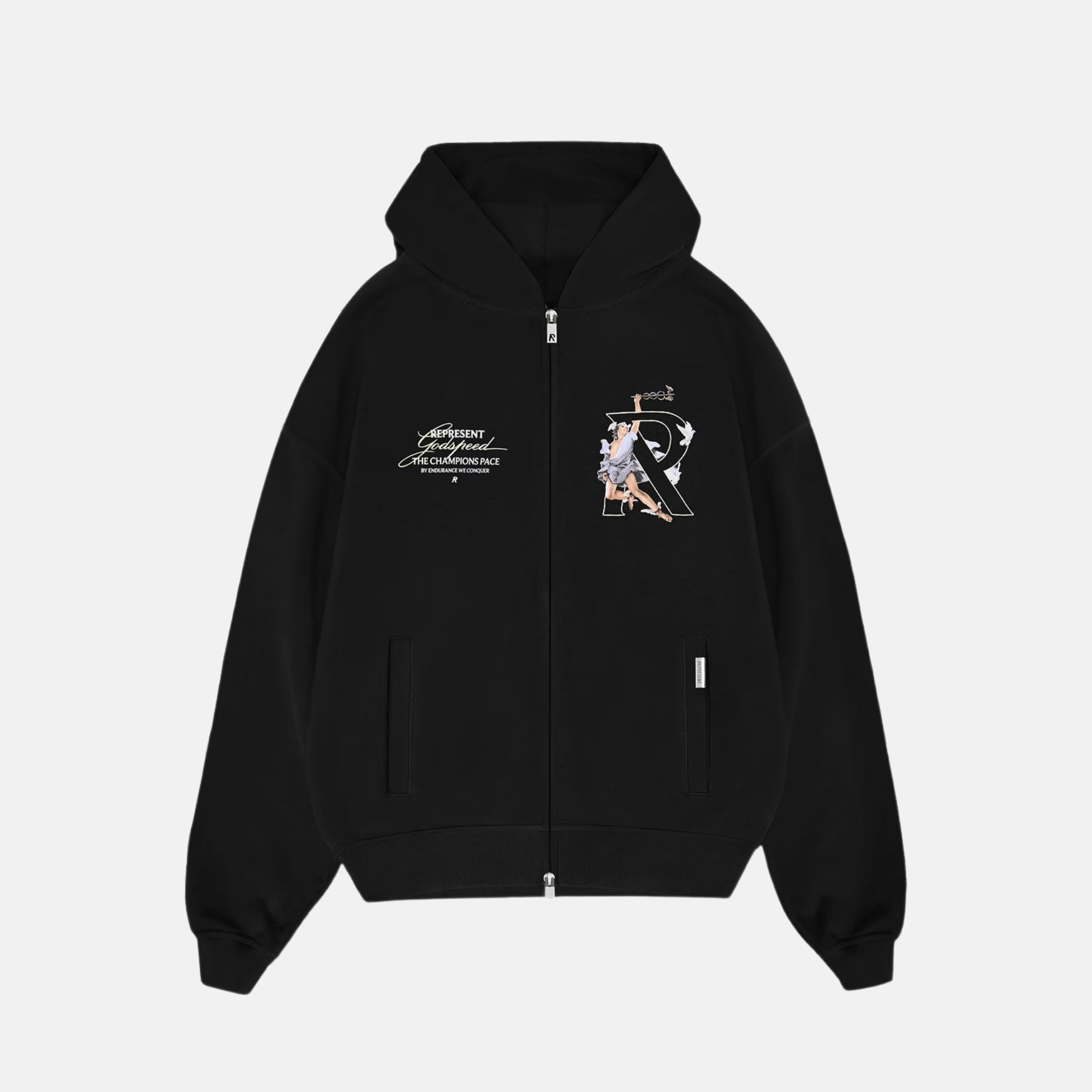 Represent Black Hermes Full-Zip Hoodie