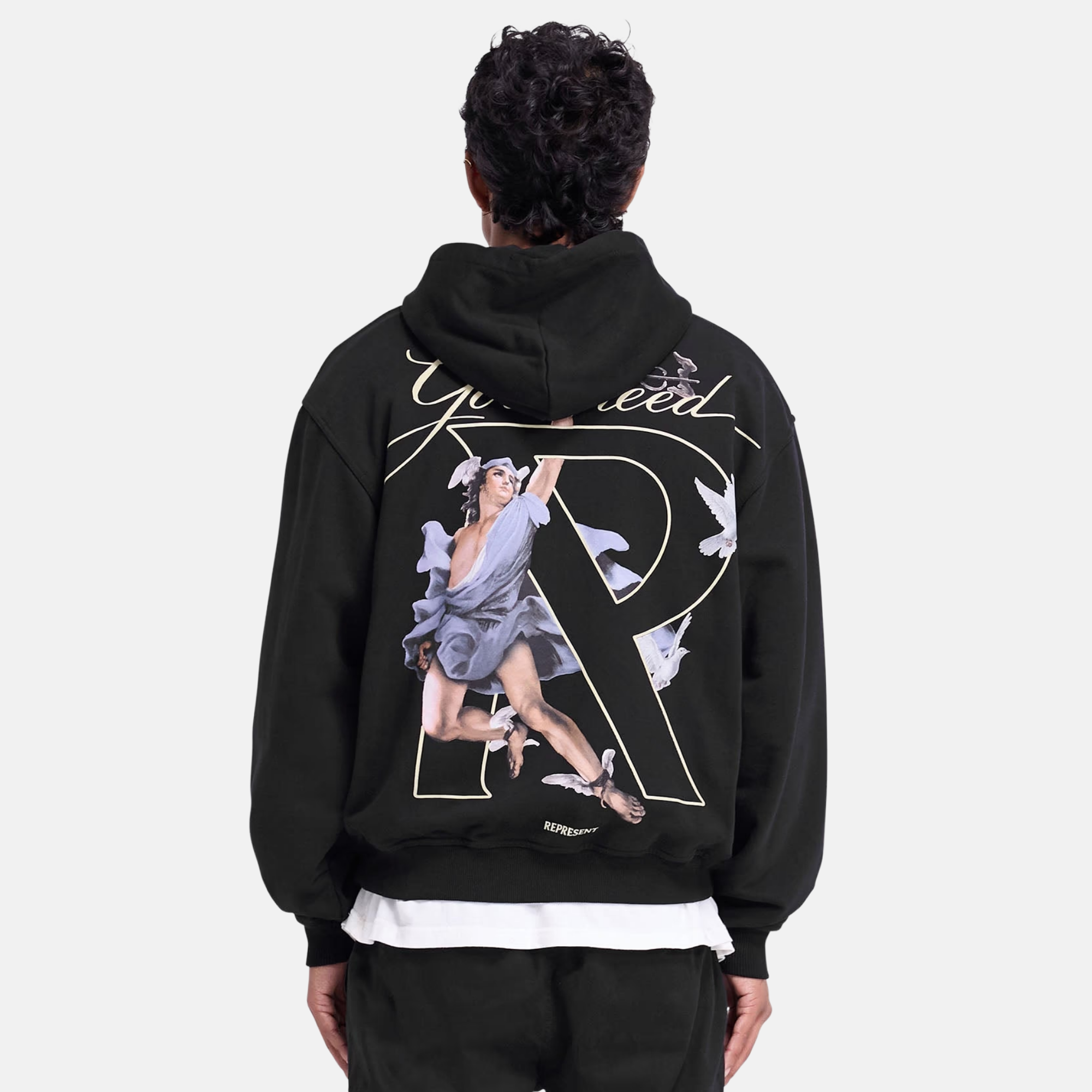 Represent Black Hermes Full-Zip Hoodie