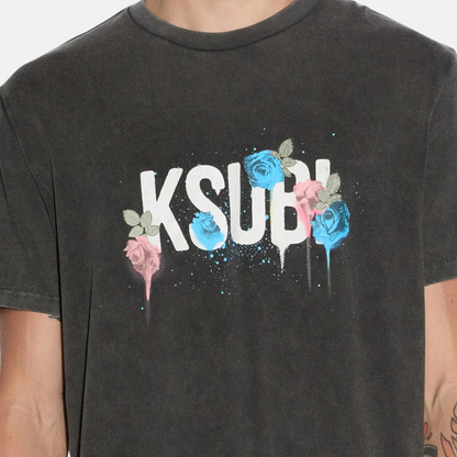 Ksubi Graff Rose Kash Acid Grey T-Shirt