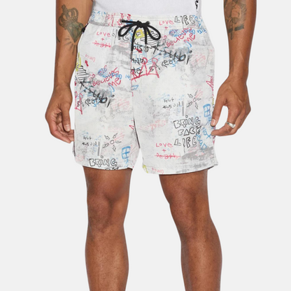 Ksubi White Skrawler Broadshorts