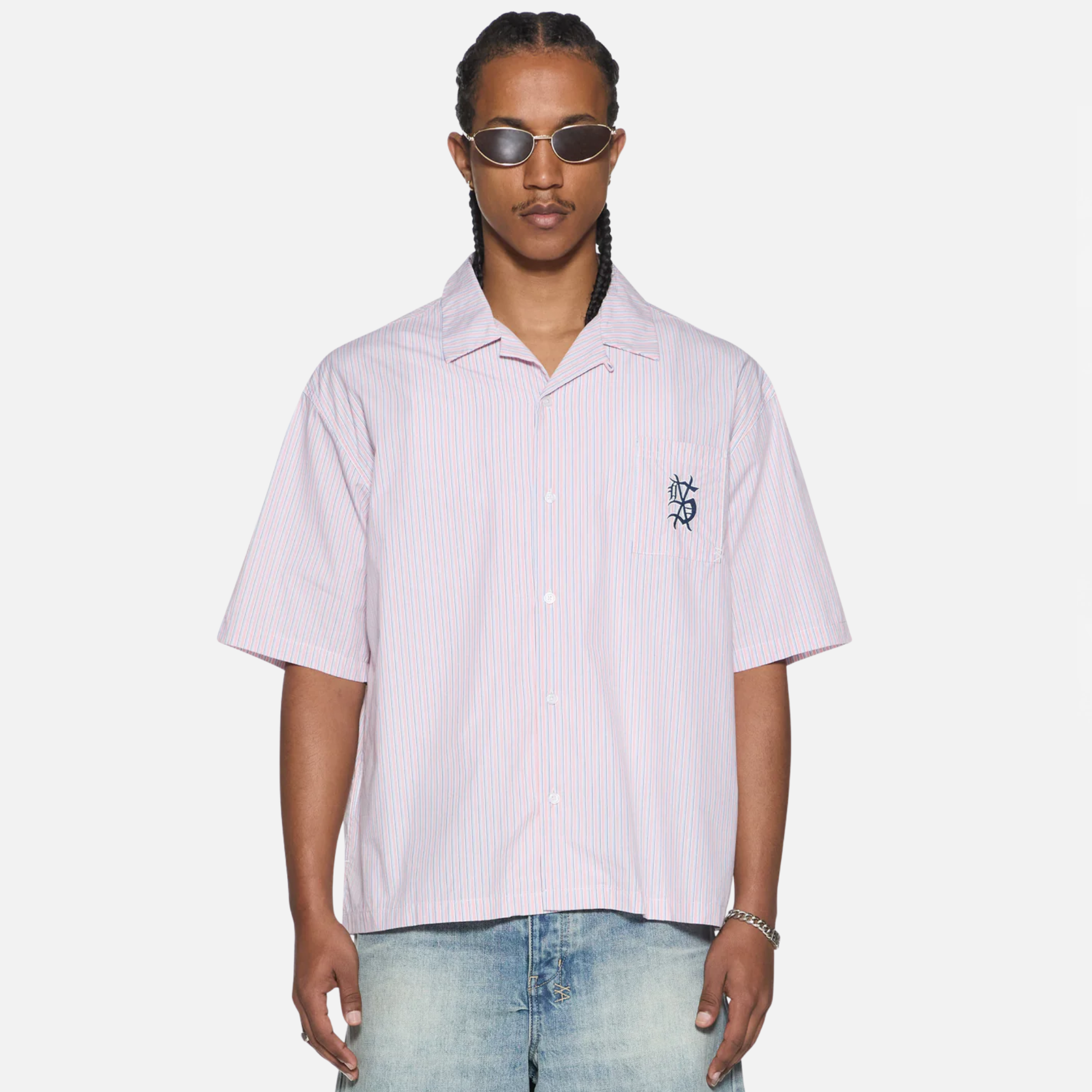 Ksubi Pink Diner Stripe Button-Down Shirt