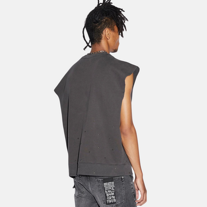 Ksubi Jupiter Slash Faded Black Sleeveless Crew