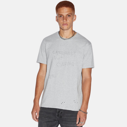 Ksubi Not Caring Kash Grey Marle T-Shirt