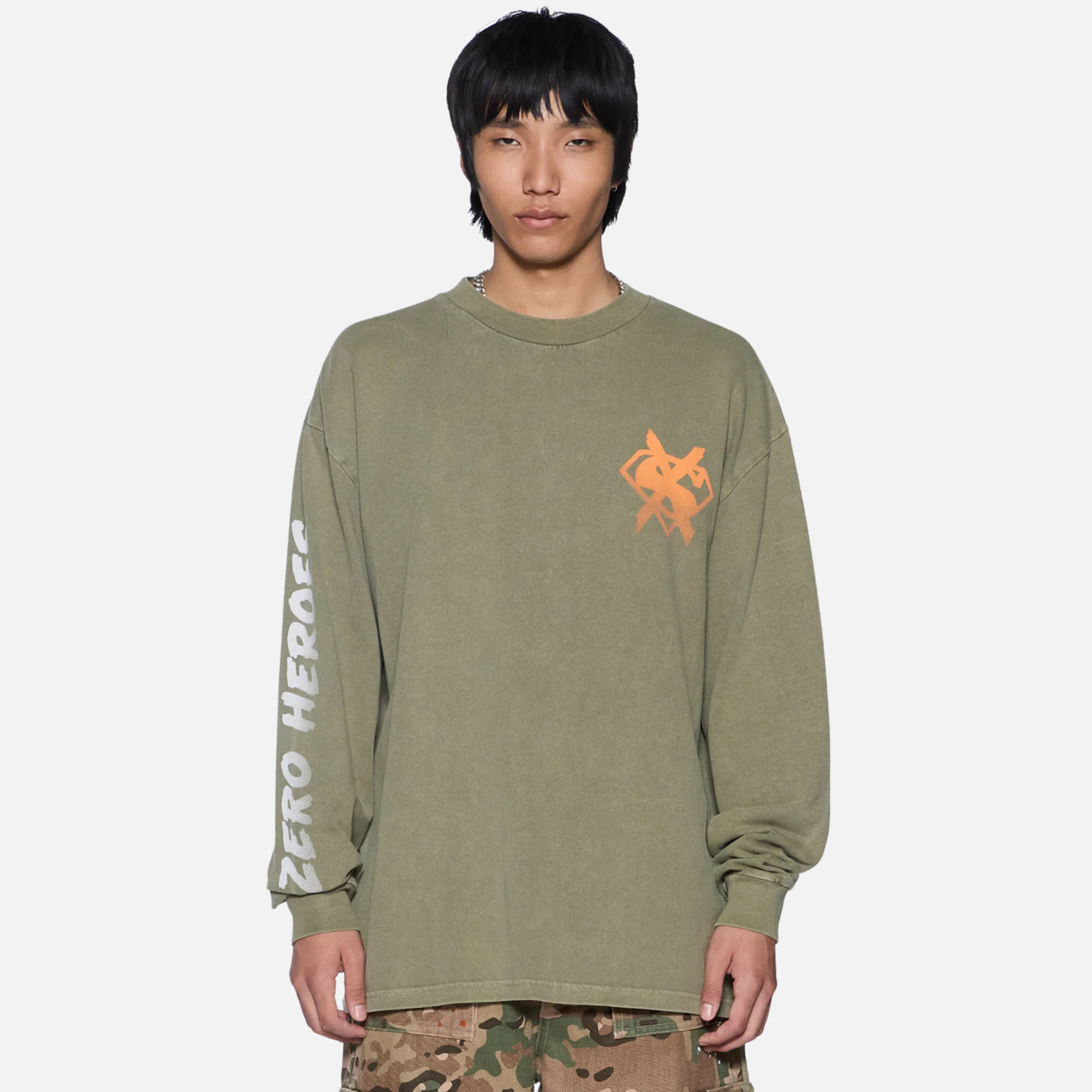 Ksubi Khaki Zero Heroes Militant Long Sleeve T-Shirt