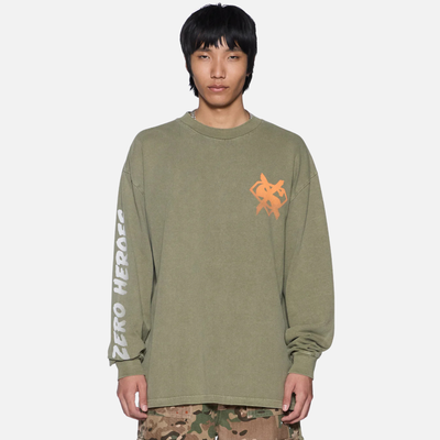 Ksubi Khaki Zero Heroes Militant Long Sleeve T-Shirt