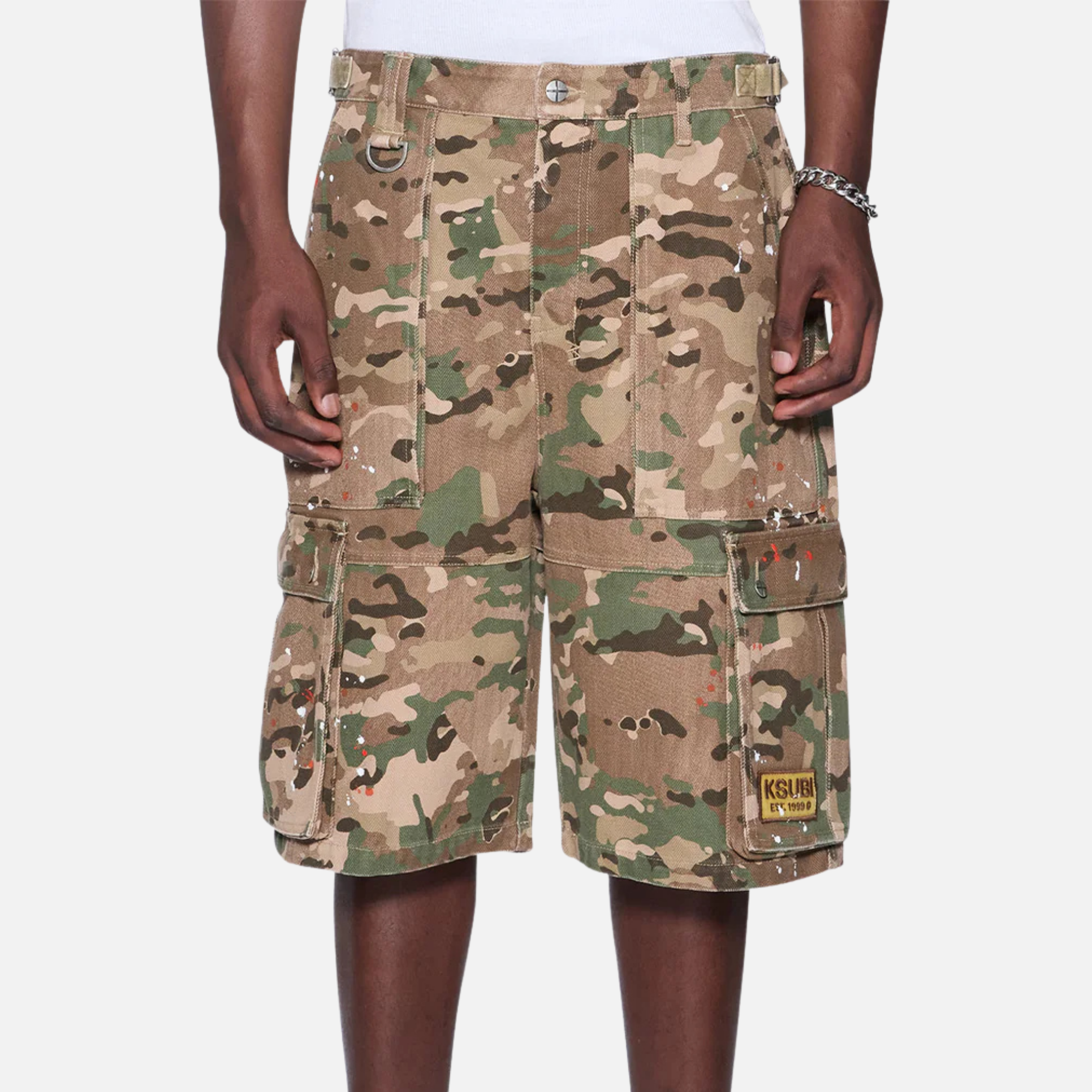 Ksubi Trooper Woodland Camo Cargo Shorts