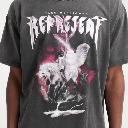 Represent Vintage Grey Take Me Higher T-Shirt