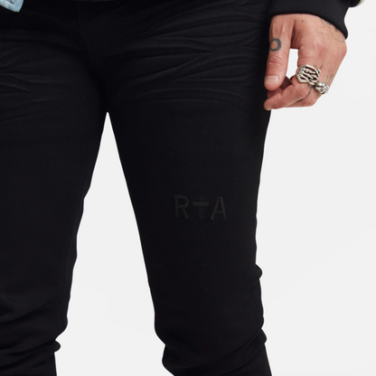 RTA Bryant Black Logo Jeans