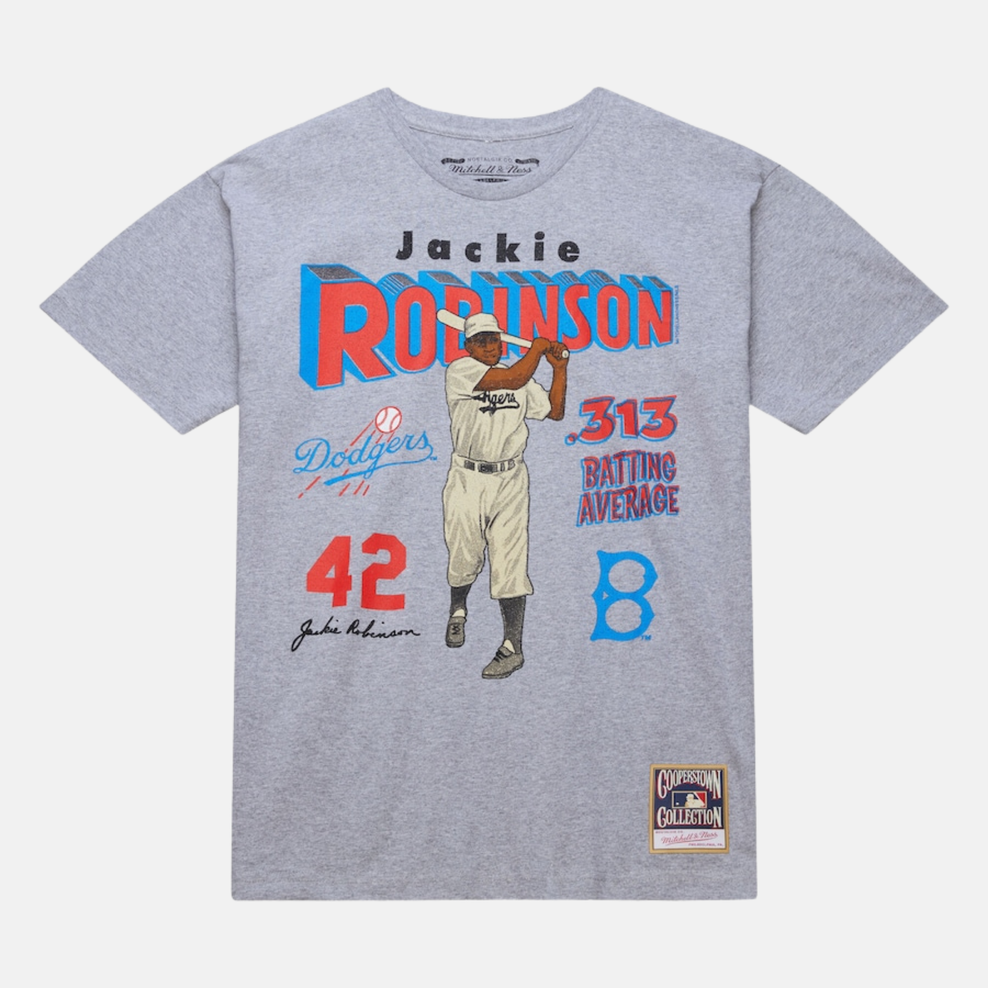 トップス 1940s McKesson Robbins Inc. athletic Mitchell & Ness MLB Brooklyn Dodgers Jackie Robinson Iconic T