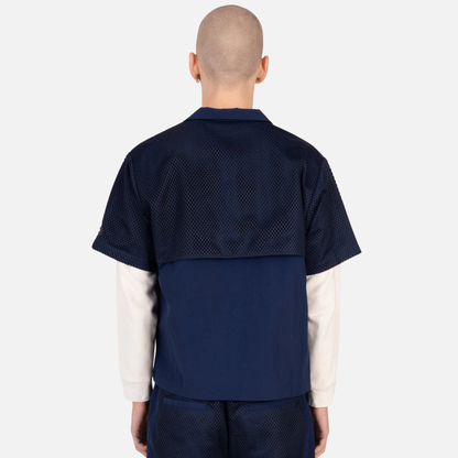 Nash New York Navy Mesh Layered Shirt