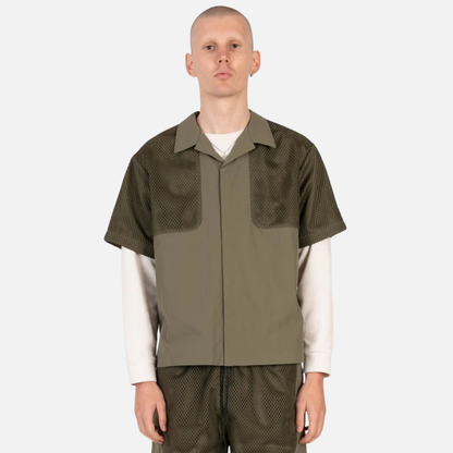Nash New York Olive Mesh Layered Shirt