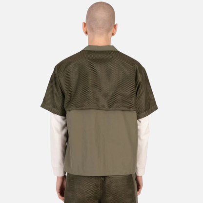 Nash New York Olive Mesh Layered Shirt