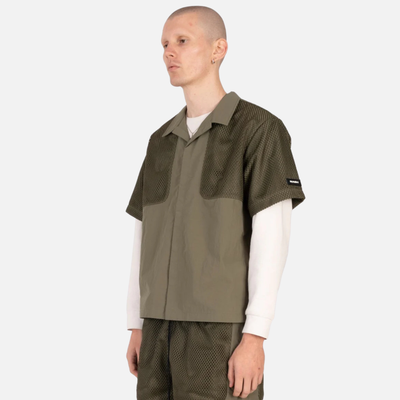 Nash New York Olive Mesh Layered Shirt