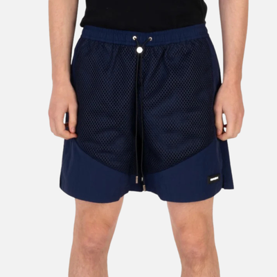 Nash New York Navy Mesh Layered Shorts