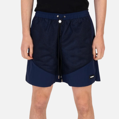 Nash New York Navy Mesh Layered Shorts