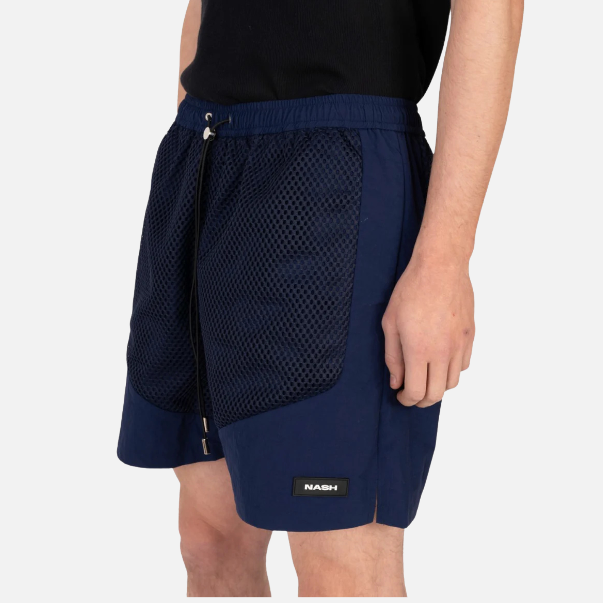 Nash New York Navy Mesh Layered Shorts