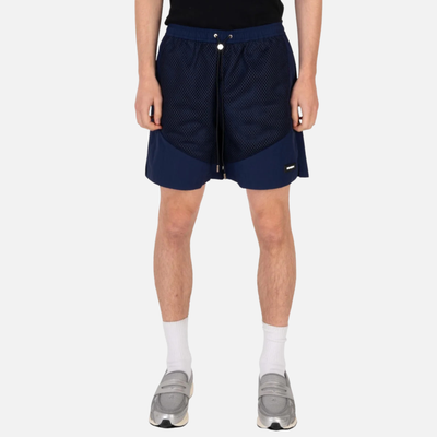 Nash New York Navy Mesh Layered Shorts