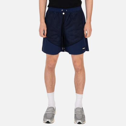 Nash New York Navy Mesh Layered Shorts