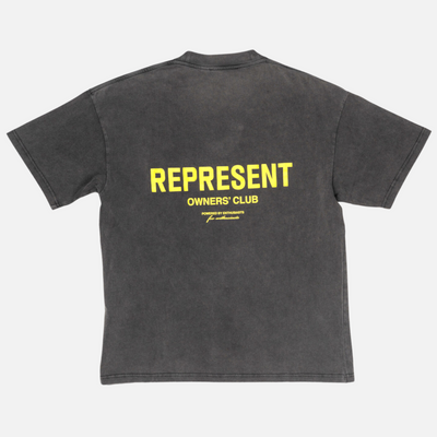 Represent Vintage Grey Yellow Owners Club T-Shirt