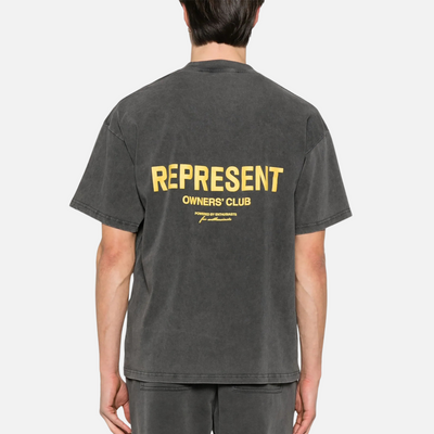 Represent Vintage Grey Yellow Owners Club T-Shirt
