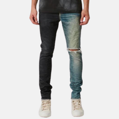 Purple Brand Printed Denim Black Indigo Jeans